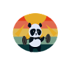 Panda Sunset Weight Lifting