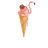 Flamingo ice cream cone