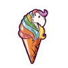 Pferd Eiskugel Regenbogen Eis