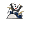 Drummer Panda Bear Musician Drums Sticks Music Band