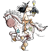 American Indian with wild horse