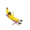 Banana in a folding chair