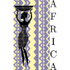 African silhouette with basket