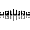 Chess pieces with shadows