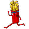 Laufende Tüte Pommes