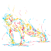 Abstract man doing push-ups