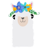 Alpaca with flowers