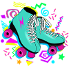 Roller skates retro neon