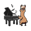 Lama plays the piano