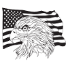 Bandera americana con águila americana