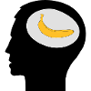 , Banane im Kopf