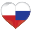 Polonia Russia bandiera cuore amore polacco russo