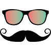 Sunglasses with moustache