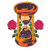 Hourglass with roses