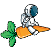 Astronaut on carrot rocket