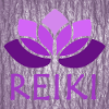 posters reiki with lotus purple