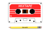 Mixtape und Bleistift