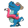 Dinosaur as a tourist