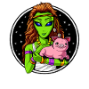 Space Alien Hippie Vegan Girl