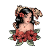 OldSchoolTattooGirlwithLeopard