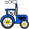 Blå traktor HARIZ bil barn pojke