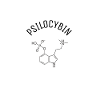 Psilocybin molecule with lettering