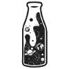 Milchstraße in Milchflasche