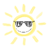 Cool sun with sunglasses