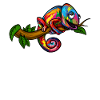 Regenbogen-Chamäleon-buntes Eidechsen-Reptil