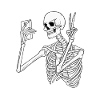 Skeleton with mobile phone