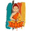 Buddha Cartoon Color Scheme Design Buddha Cartoon