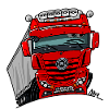 0807 M truck red trailer