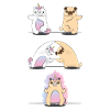 Mops mit Einhorn Fusion