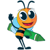 Bee with crayon