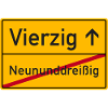 Verkehrsschild Ortsschild vierzig 40. Geburtstag