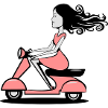 Fille de femme conduite