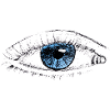 Eye with blue iris
