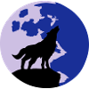 wolf and full moon