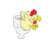 Chicken / cock on toilet