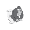 Gorille sur les toilettes