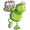 Grenouille avec gâteau