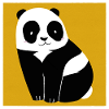 Piccolo panda su carta gialla