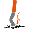 smashed cigarette