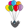 Funny black cat balloon