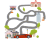 Maze Race Car Back Rub Play Mat graphic voor heren