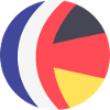 France Germany round flag