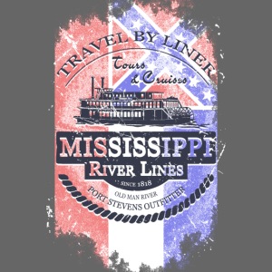 Mississippi Paddle Steamer - Vintage Flag