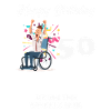 50th Birthday 50 Happy Birthday 50 BTW Wheelchair