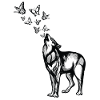 Wolf and butterflies