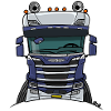 0814 S camion bleu blanc